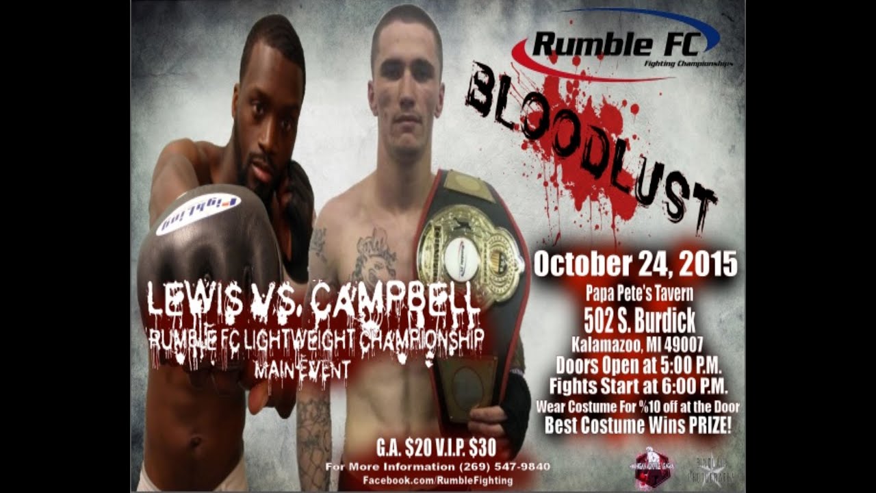 Rumble FC Presents: Tonio Lewis Vs Russell Campbell