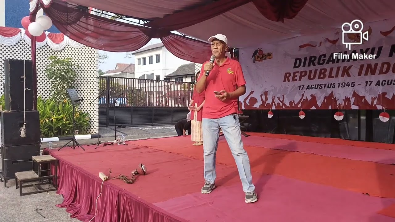 Sambutan  Ketua Panitia HUT RI ke 79 Bpk Budi Agustianto RW 013 Jatibening Estate. 17 Agustus 2024.