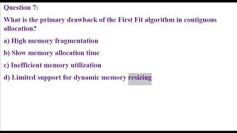 Operating Systems mcqs Quiz 16  Contiguous Memory Allocation   for all competitive exams
