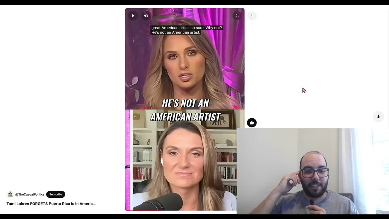 Reaction to Tomi Lahren Claiming That Bad Bunny Is Not an American Artist (PR Is a US Territory)!