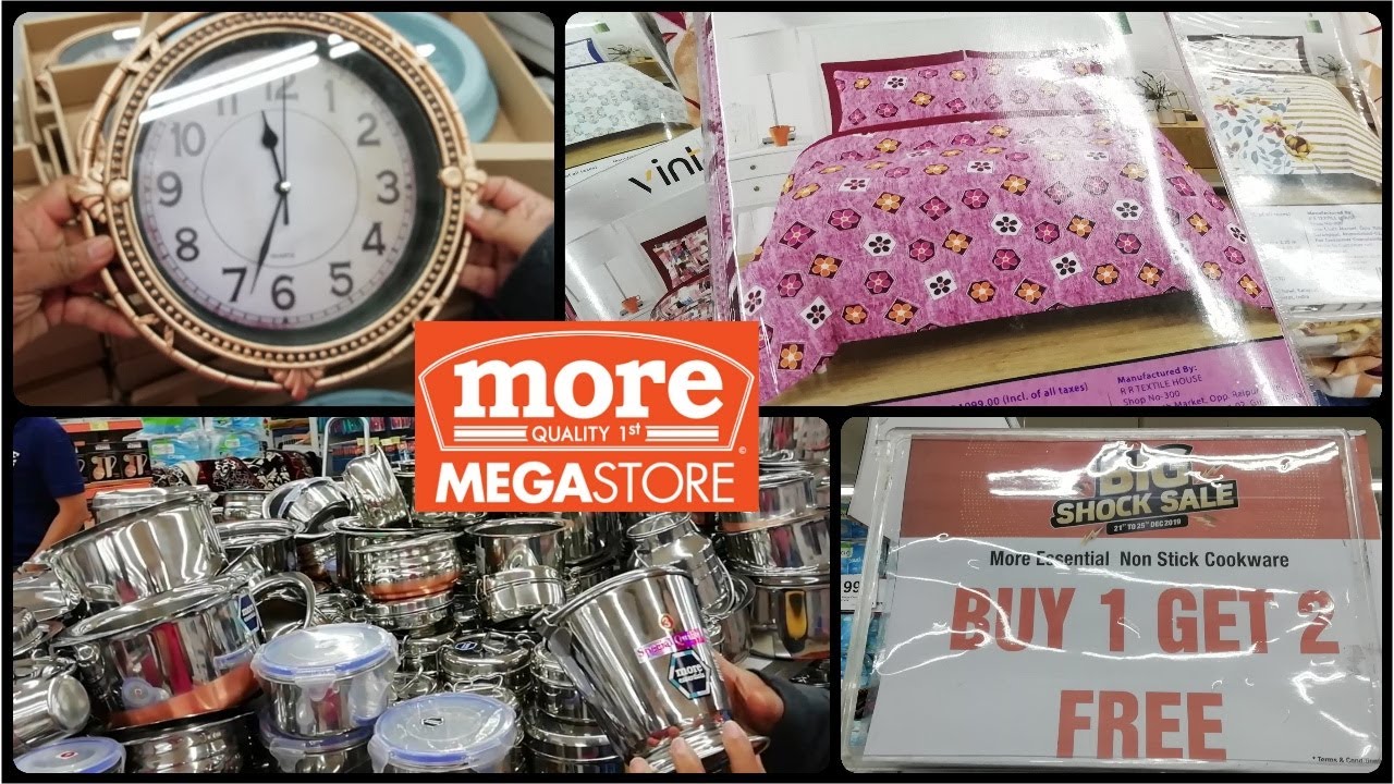 Big Shock Sale in More Megastore - Buy 1 get 2 free Combo Offers on Non Stick pans, Steel Items etc!