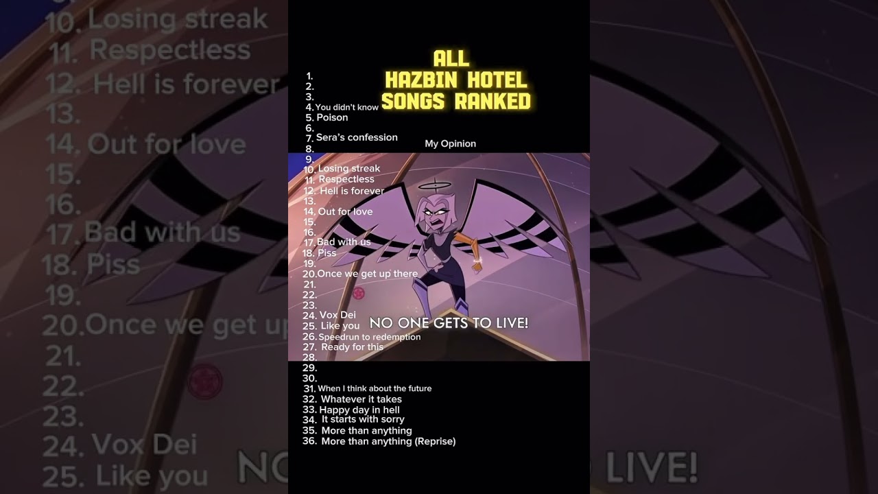 RANKING ALL MY FAVORITE HAZBIN HOTEL SONGS | Hazbin Hotel S1 S2
