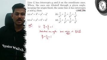 Line L has intercepts a and b on the coordinate axes. When, the axes are rotated through a given ...