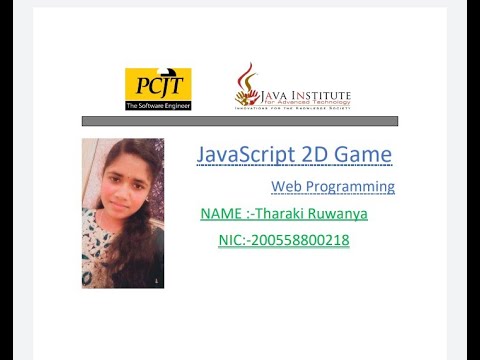 JavaScript 2D Game || Building a 2D sprites animation game || Java Institute | Tharaki Ruwanya