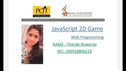 JavaScript 2D Game || Building a 2D sprites animation game || Java Institute | Tharaki Ruwanya
