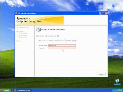 Symantec Endpoint Encryption - First reboot & logging in with admin account.