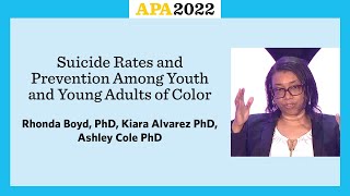 Suicide Rates and Prevention Among Youth and Young Adults of Color