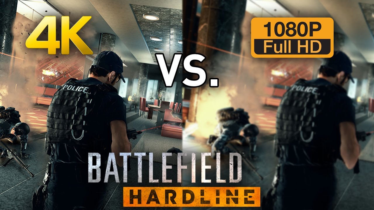 4K vs 1080p Graphics Comparison Battlefield Hardline - YouTube