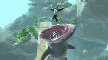 [ Dangerous Sea ] Run Away from Mutant Megalodon  - Animal Revolt Battle Simulator