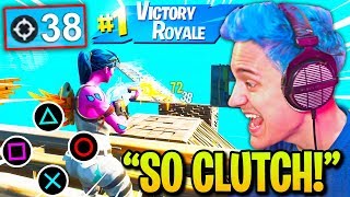Ninja *SHOCKS EVERYONE* after MOST INCREDIBLE Comeback VS Controller Pros! (Fortnite)
