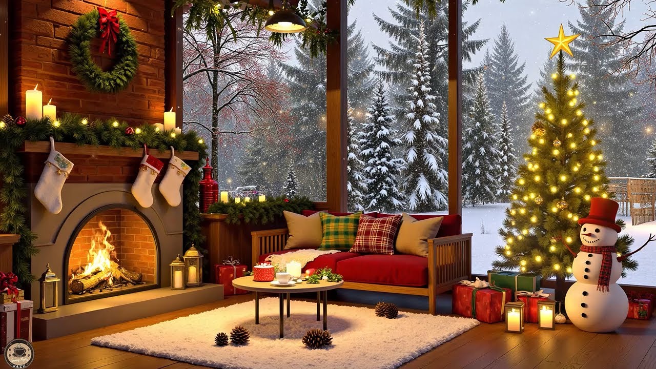 Smooth Christmas Jazz 🎄🔥 Cozy Winter Fireplace to Relax, Study & Unwind ...