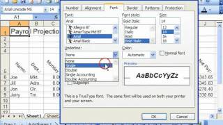 Excel 2003 Tutorial The Font Tab Microsoft Training Lesson 7.5