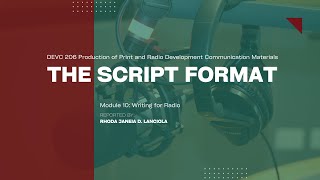 Celebrity DEVC 206 - Module 10 - The Script Format Net Worth