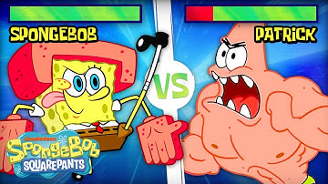 SpongeBob Fight Scenes with HEALTHBARS 💥 | 60+ Minute Compilation | @SpongeBobOfficial