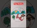 Circle Nature Scenery Drawing | Easy Drawing for Beginners 🌄🎨
