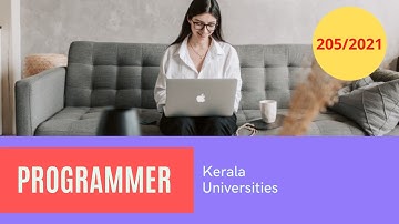 KERALA PSC- | PROGRAMMER  | 205/2021