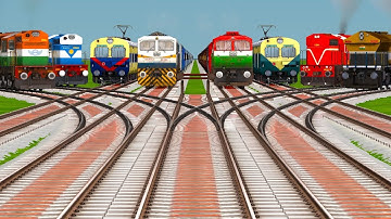 Every Trains Passing On Bumpy & Branched Railroad Tracks | BeamNG Railroad Crashes|‎⁨@rajurailroad01