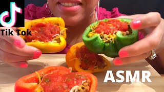 ASMR TRYING THE Viral Foods From TIK TOK taco pepper boat!  MUKBANG ( NO TALKING)