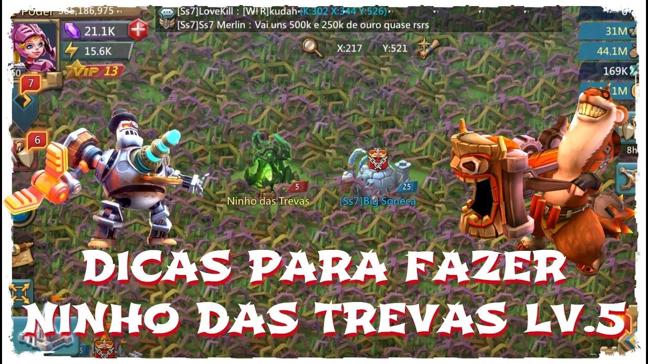 DICAS PARA FAZER NINHO DAS TREVAS LV 5! Lords Mobile