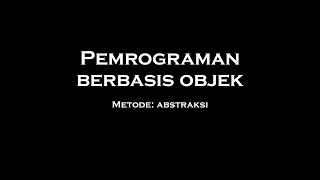 PBO | Metode: Abstraksi