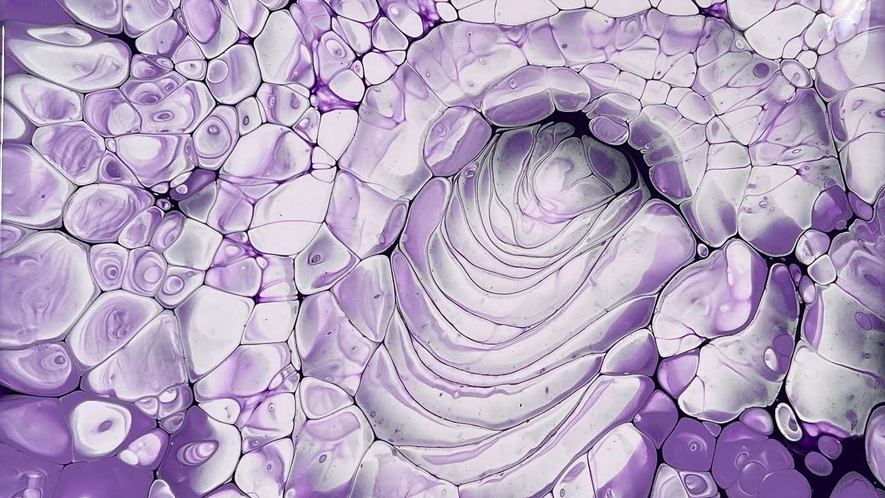 (533) Testing New Background Color - Straight Pour - Cells No Silicone -  Acrylic Paint Pouring