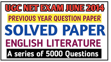 SOLVED PAPER OF UGC NET JUNE 2014 | ENGLISH LITERATURE | AVADHESH SIR
