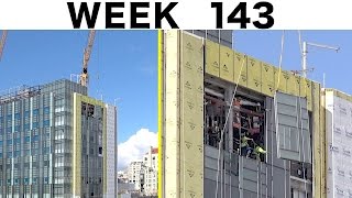 Assorted construction time-lapse clips: Ⓗ Week 143: More curtain wall glass, plus other bits