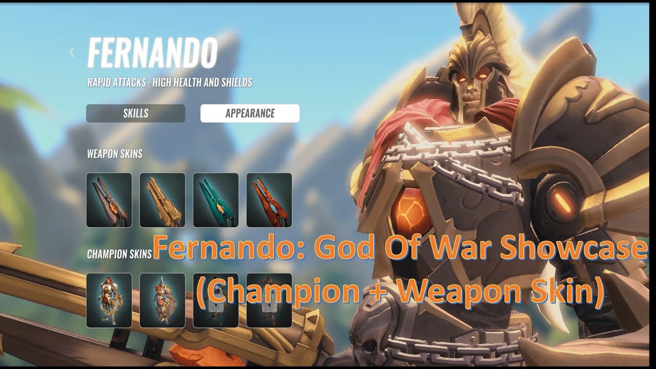 Fernando: God Of War Showcase (Champion + Weapon Skin) (Paladins: Champions of the Realm)