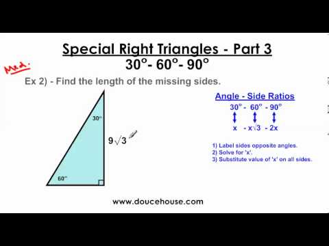 Special Right Triangles Part 3 30 60 90 Youtube