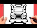 Easy Semi Truck Drawing for Kids | Step-by-Step Truck Drawing Tutorial