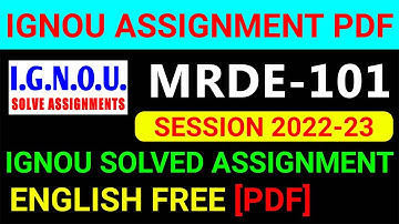 MRDE-101 Solved Assignment 2022-23 in English, MRDE 101 Solved Assignment 2023, MRDE 101 Assignment