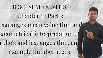 FY BSc Sem 1, Maths : chapter 1, Part 3  Mean value thm. And taylor’s thm.