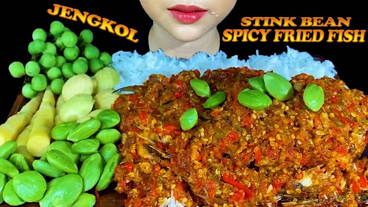 SPICY FOOD||SPICY FRIED FISH, JENGKOL( DOGFRUIT ), STINK BEAN( PETAI ) & RICE 먹방 MUKBANG