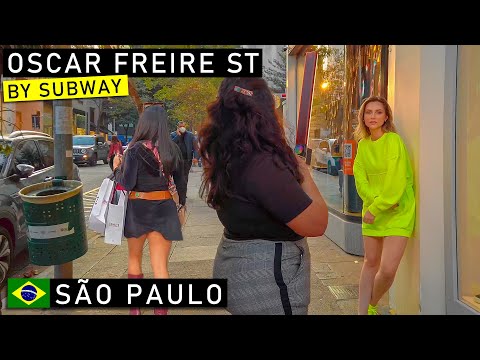 ללכת ברחובות סאו פאולו 🇧🇷 רחוב Oscar Freire, ברכבת התחתית | ברזיל |【4K】2021