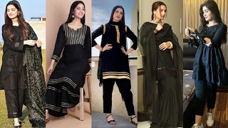 Black colour dresses designing ideas 2022 || Black suit || Black kamez shalwar 