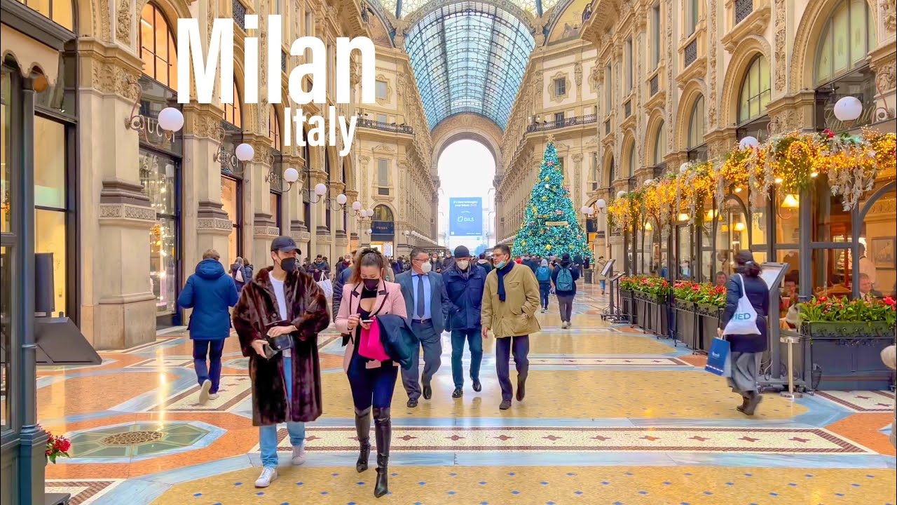 Milan, 이탈리아 | 도보 시티 투어 4K | 2022년 1월 1일