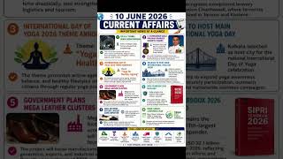 it's 11 June current affairs 👍 #mppsc #mppscpre #ssccgl #sscexam