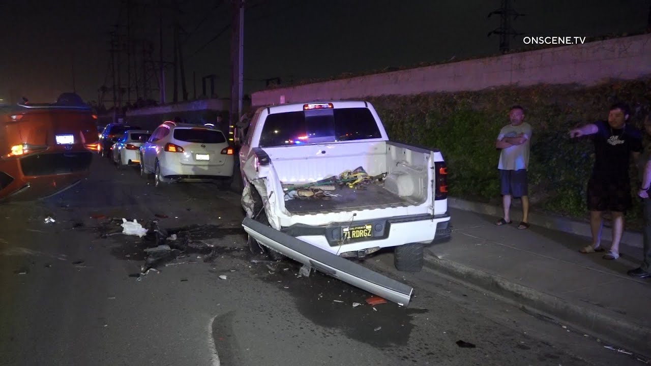 DUI Driver Crashes Into Parked Truck - YouTube