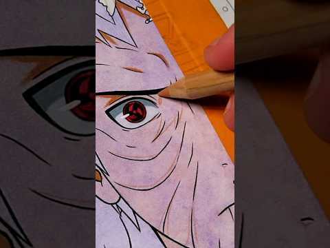 Drawing Obito VS Kakashi 🔥 from Naruto Shippuden | Liquid Art 💦| Part 1 #shorts #obito #kakashi