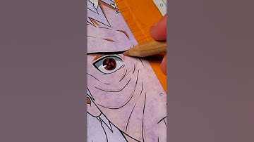 Drawing Obito VS Kakashi 🔥 from Naruto Shippuden | Liquid Art 💦| Part 1 #shorts #obito #kakashi