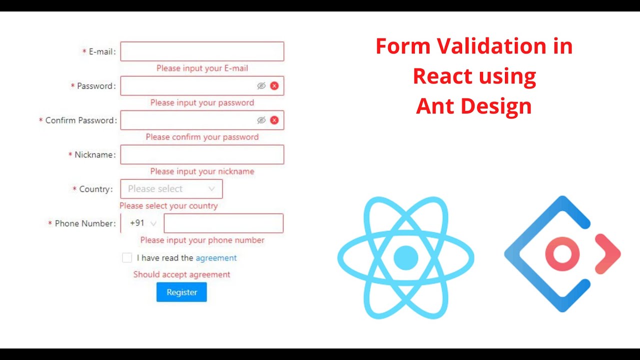Form Validation In React Using Ant Design YouTube