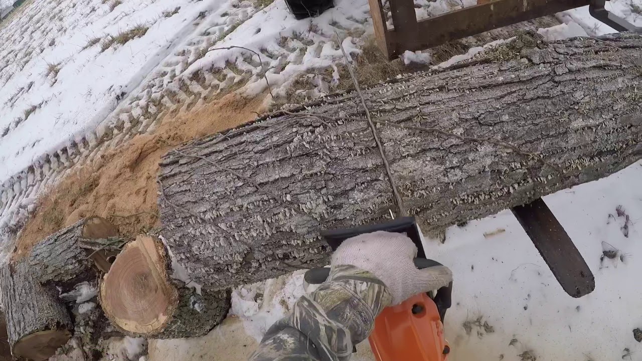 Stihl ms 261 and skytrak cutting and splitting firewood - YouTube
