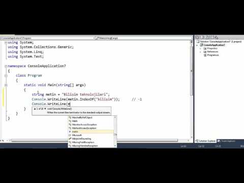 C# Hazır Metotlar Indexof Metodu Kullanımı