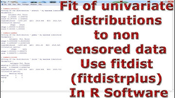 Fit of univariate distributions to non-censored data Use fitdist (fitdistrplus) With (In) R Software