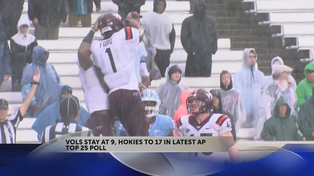 Vols stay at 9, Hokies up to 17th in latest AP Top 25 Poll