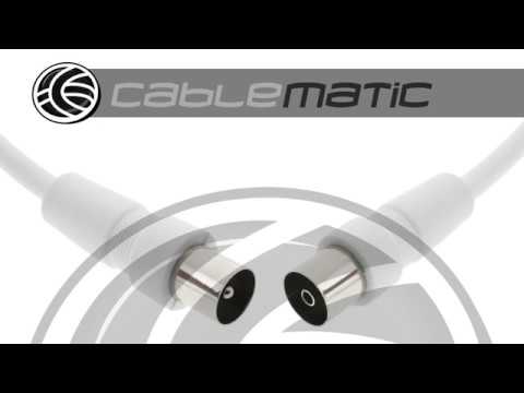 Cable Coaxial para antena de TV 75 Ohms de color blanco de 5 m