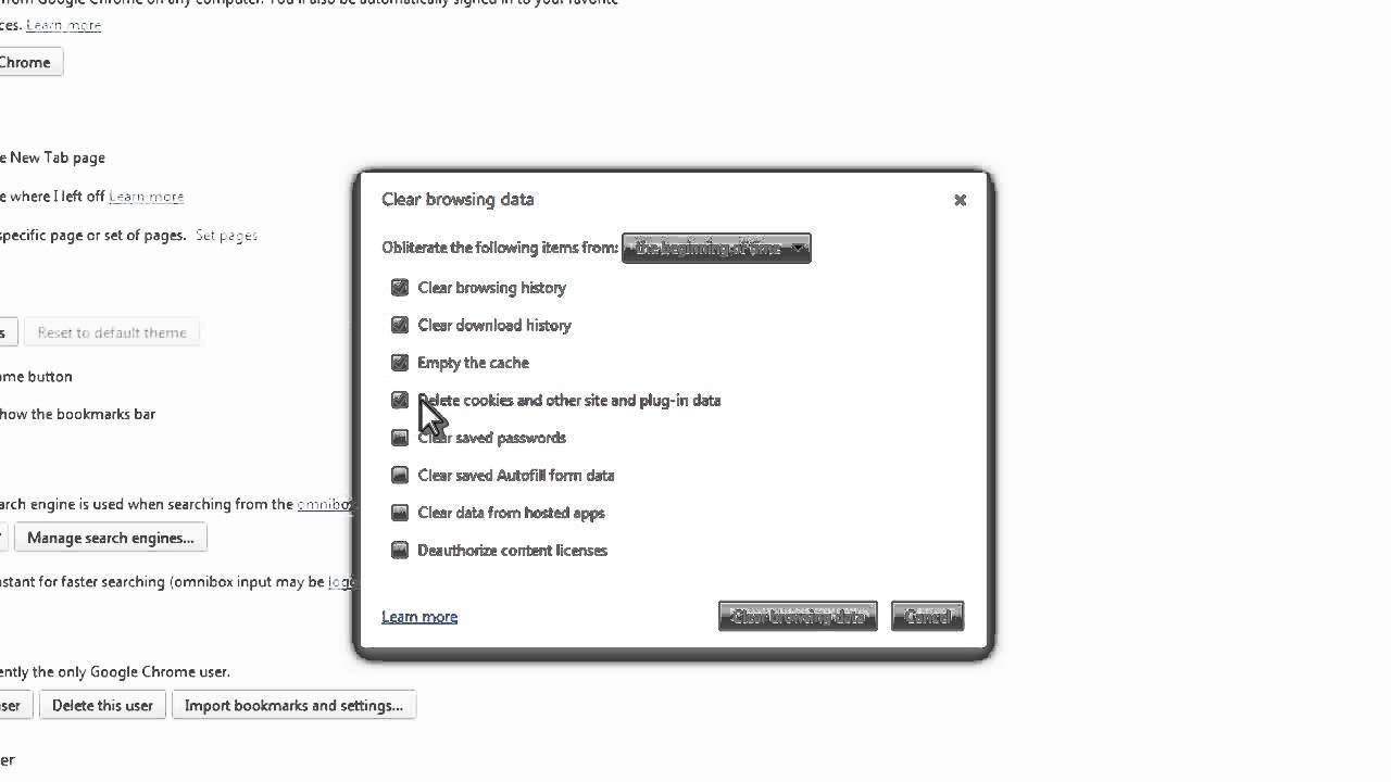 Chrome How To Delete History Cookies And Temporary Internet Files