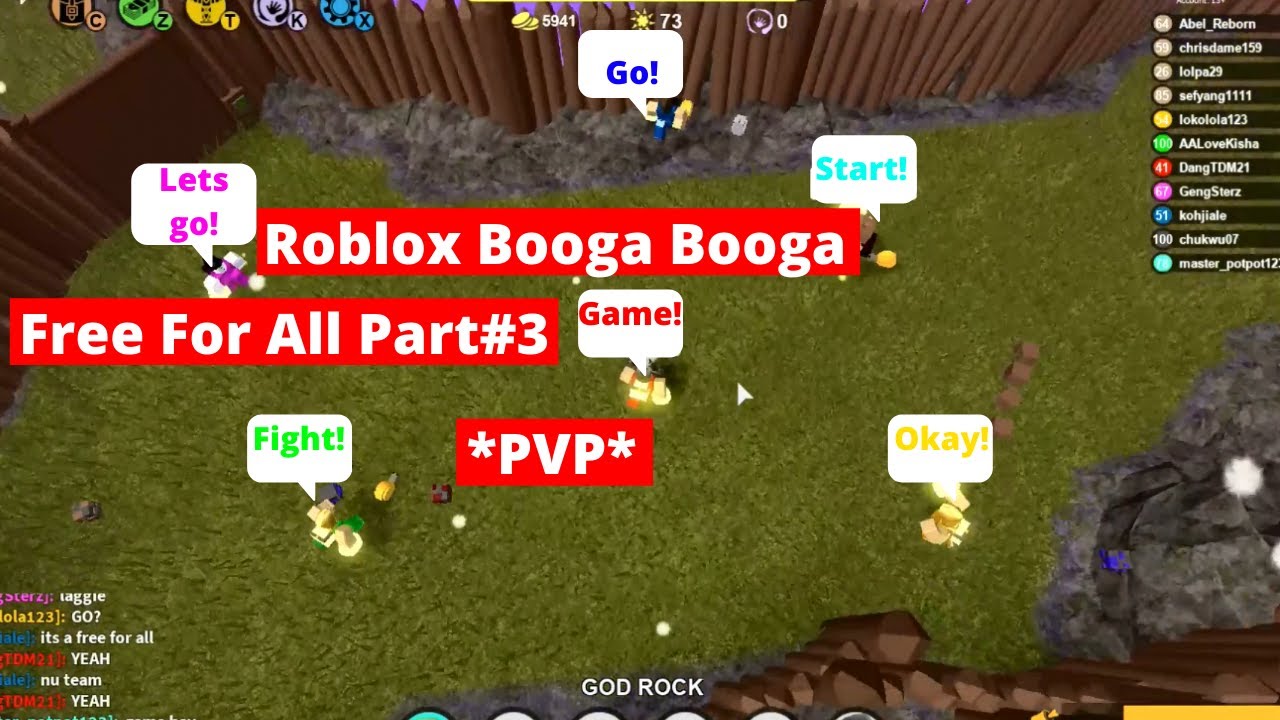 Roblox Booga Booga Ffa Free For All Pvp Part 3 2020 Youtube - roblox booga booga pvp god