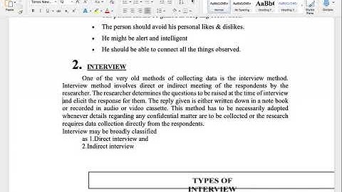 observation method of data collection