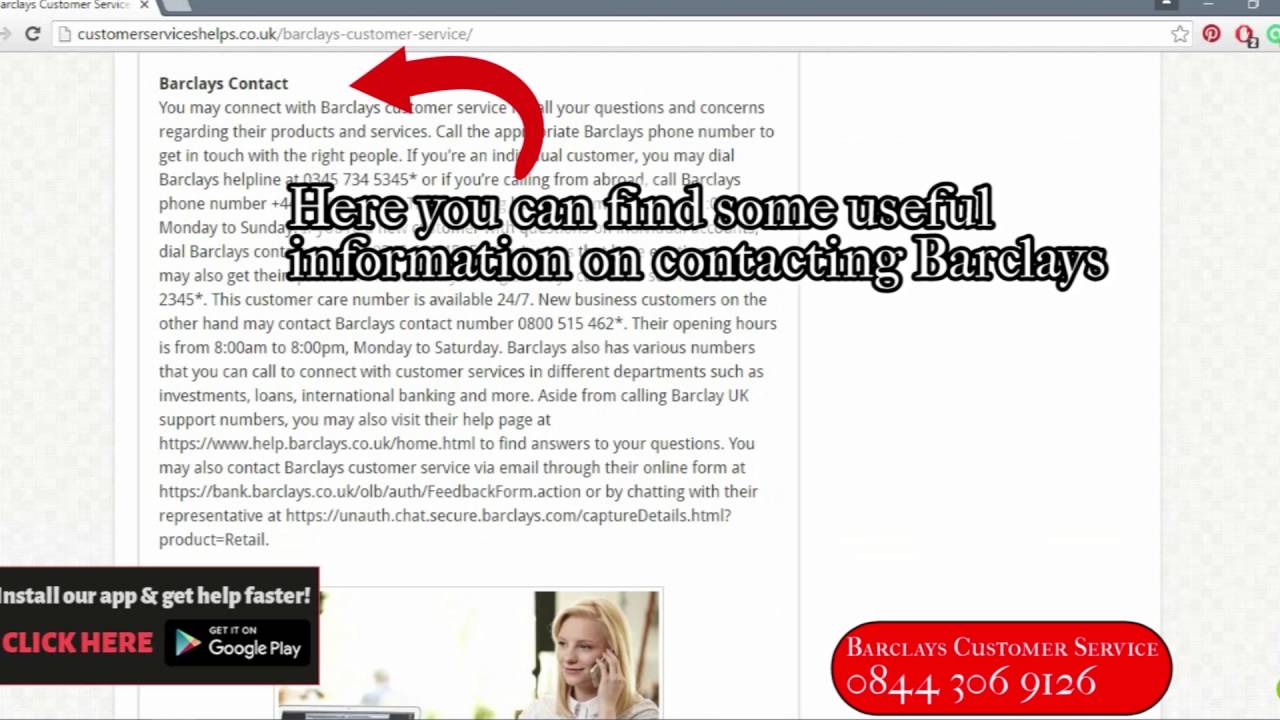 Barclays Phone Number 0844 306 9117 YouTube